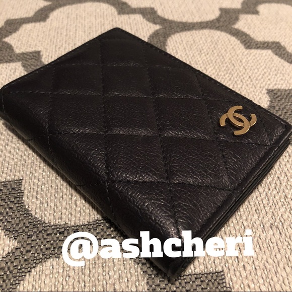 chanel folded card holder